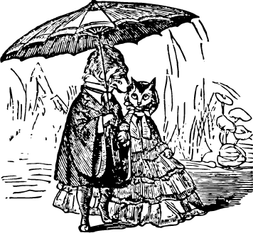 cat and dog holding an umbrella